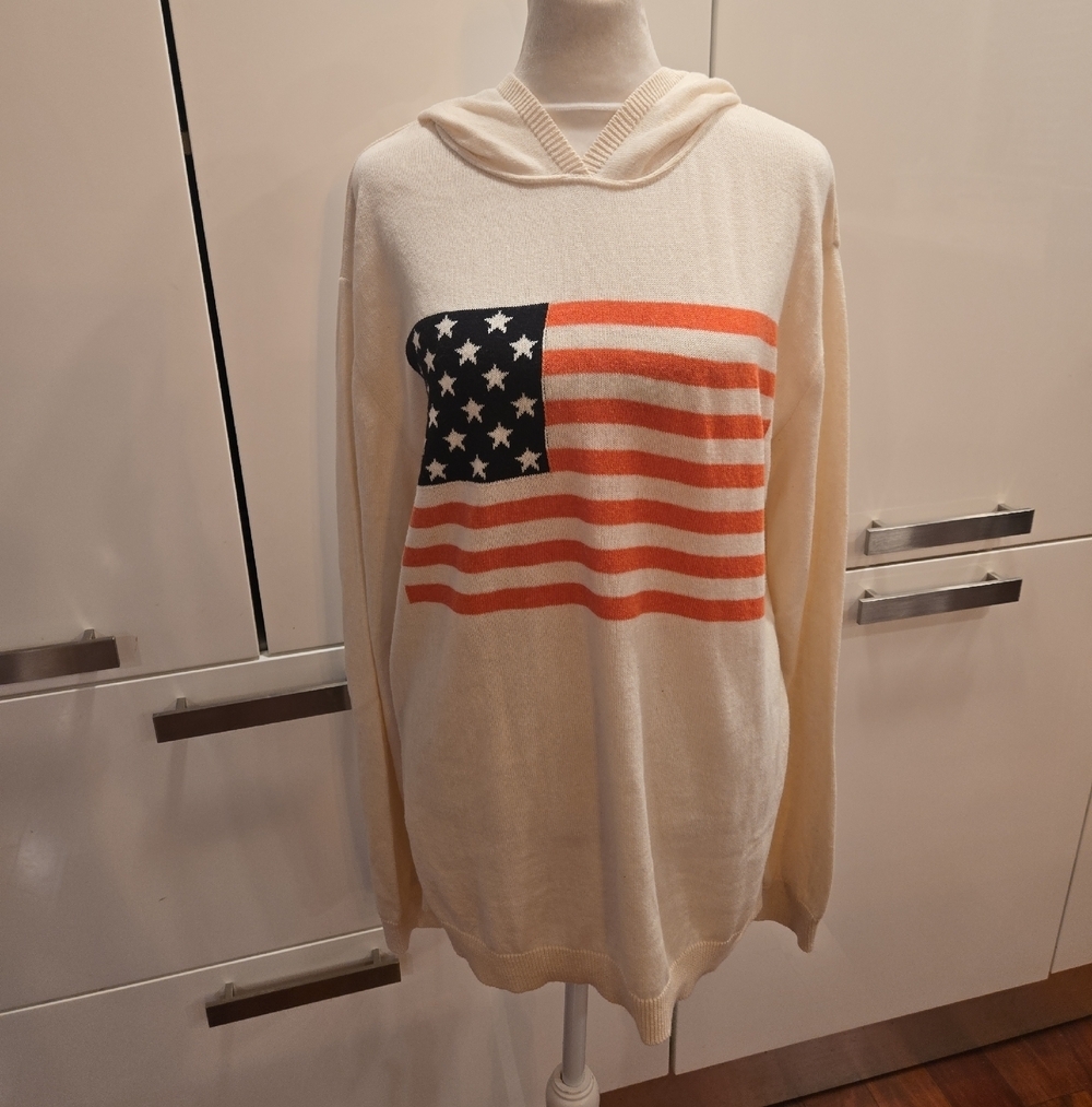 NWT Town Pride American Flag Lightweight Hoodie Heritage Sweater USA XS